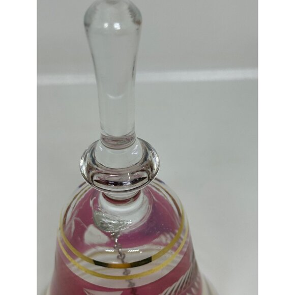 VTG Hungarian Crystal Bell Handcrafted Ajka Cherry Cut Glass Collectible 3"x6.5" - Picture 7 of 9
